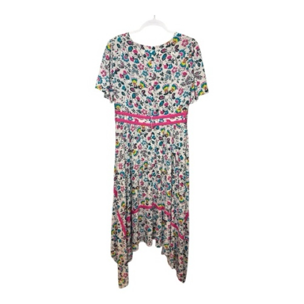 Boden Multicolor Floral Midi Dress with Pink Highlights - Picture 2 of 3